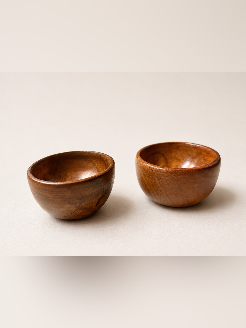 Cost Plus World Market Two-Piece Wooden Serving Bowl Set - Rich Brown